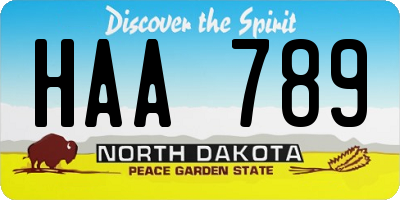 ND license plate HAA789