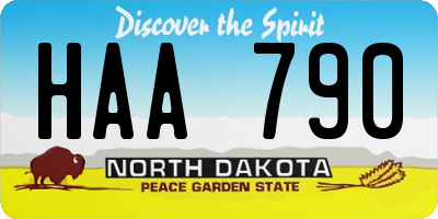 ND license plate HAA790