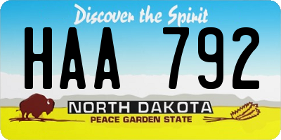 ND license plate HAA792