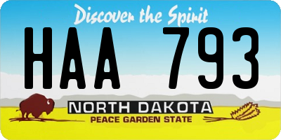 ND license plate HAA793