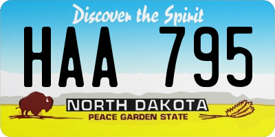 ND license plate HAA795