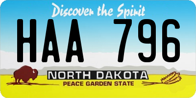 ND license plate HAA796