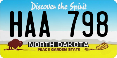 ND license plate HAA798