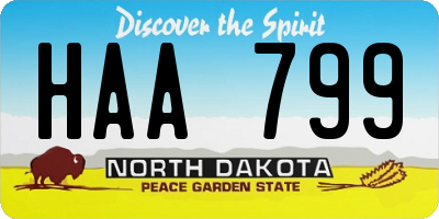 ND license plate HAA799