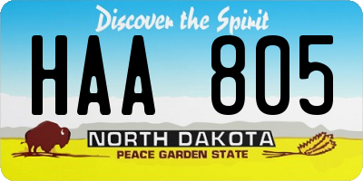 ND license plate HAA805