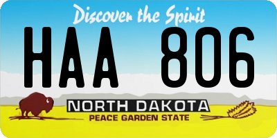 ND license plate HAA806
