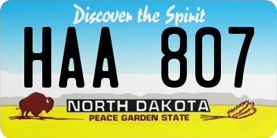 ND license plate HAA807