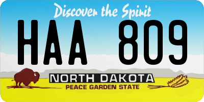 ND license plate HAA809