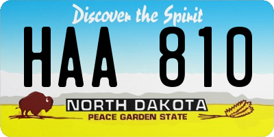 ND license plate HAA810