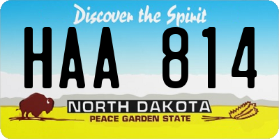 ND license plate HAA814