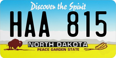 ND license plate HAA815
