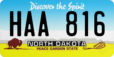 ND license plate HAA816