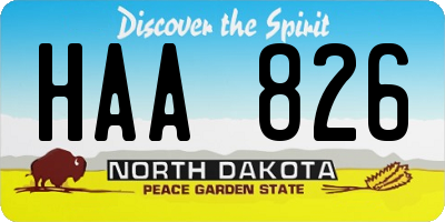 ND license plate HAA826