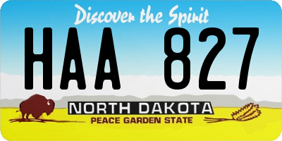 ND license plate HAA827