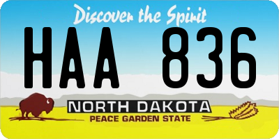 ND license plate HAA836