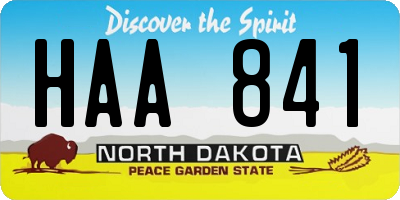 ND license plate HAA841