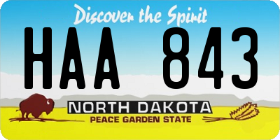 ND license plate HAA843