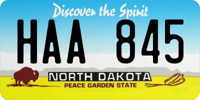 ND license plate HAA845