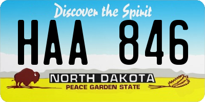 ND license plate HAA846