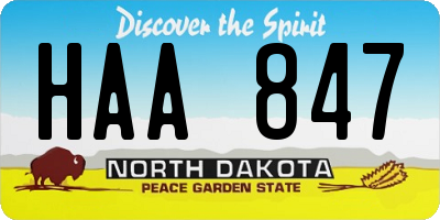 ND license plate HAA847