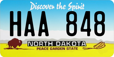 ND license plate HAA848