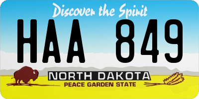 ND license plate HAA849