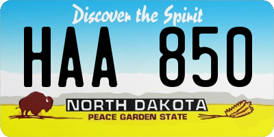 ND license plate HAA850