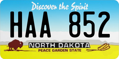 ND license plate HAA852