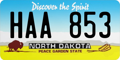 ND license plate HAA853