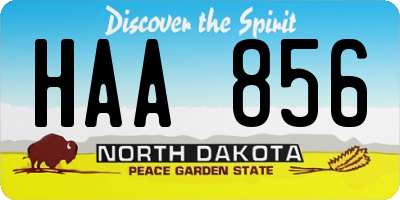 ND license plate HAA856