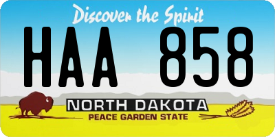 ND license plate HAA858