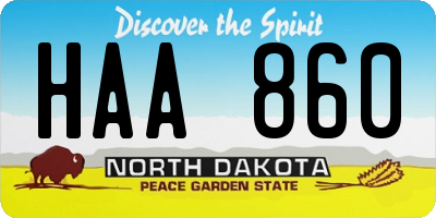 ND license plate HAA860