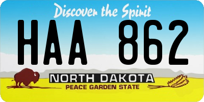 ND license plate HAA862