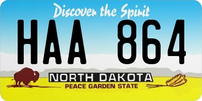ND license plate HAA864