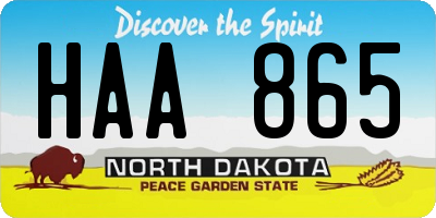 ND license plate HAA865