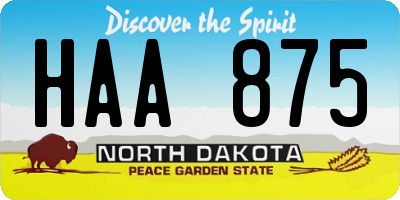 ND license plate HAA875