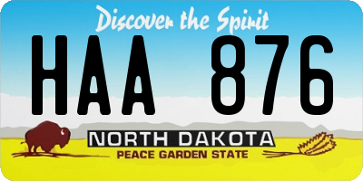 ND license plate HAA876