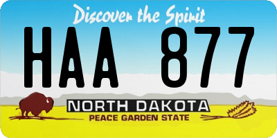 ND license plate HAA877