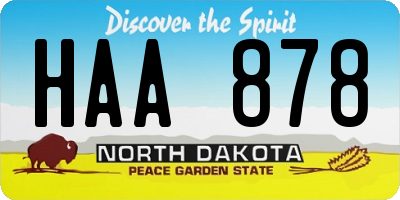 ND license plate HAA878