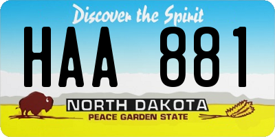 ND license plate HAA881