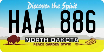 ND license plate HAA886