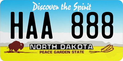 ND license plate HAA888