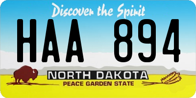 ND license plate HAA894