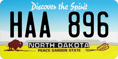 ND license plate HAA896