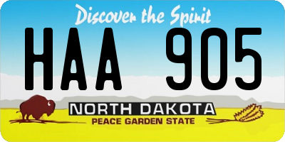 ND license plate HAA905