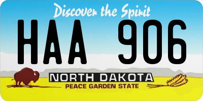ND license plate HAA906