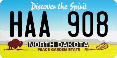 ND license plate HAA908