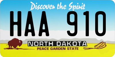 ND license plate HAA910