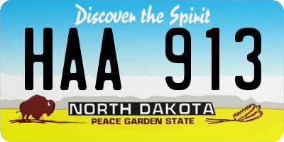 ND license plate HAA913