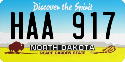 ND license plate HAA917